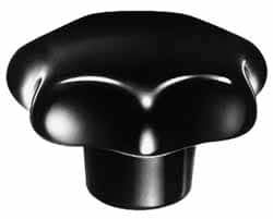 Lobed Knob: 32 mm Head Dia, 7 Points, Thermoplastic Elastomer, Black MPN:K0155.206