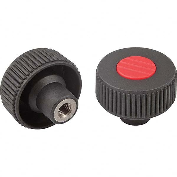 3/8-16, 14mm Hole, 63mm Diam Knurled Knob MPN:K0261.23A46