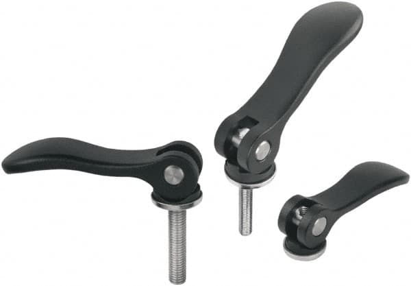Threaded Hole Adjustable Clamping Handle: 5/16-18 Thread, Aluminum, Black MPN:K0005.25111A3