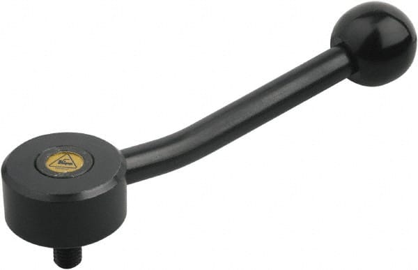 Threaded Stud Adjustable Clamping Handle: M12 Thread, Steel, Black MPN:K0114.3122X20