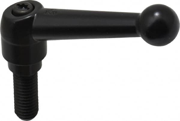 Threaded Stud Adjustable Clamping Handle: M10 x 1.50 Thread, 18 mm Hub Dia, Die Cast Zinc, Black MPN:K0116.2101X25