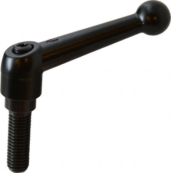 Threaded Stud Adjustable Clamping Handle: M10 x 1.50 Thread, 18 mm Hub Dia, Die Cast Zinc, Black MPN:K0116.2101X30