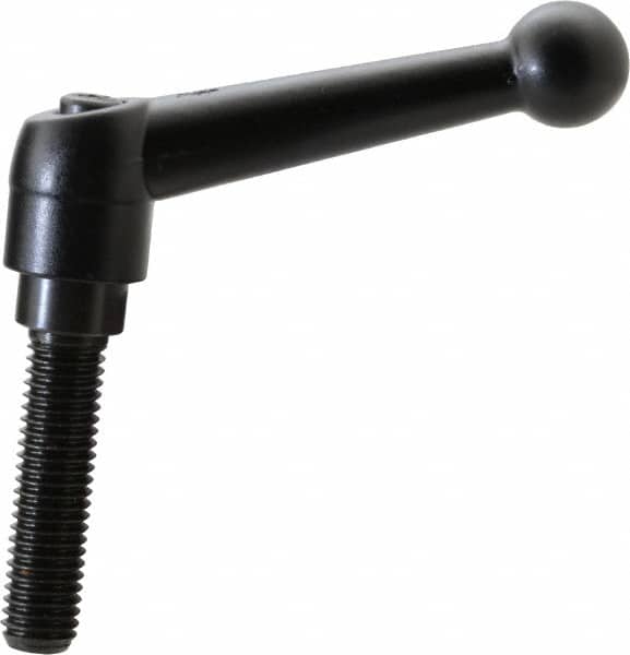 Threaded Stud Adjustable Clamping Handle: M10 x 1.50 Thread, 18 mm Hub Dia, Die Cast Zinc, Black MPN:K0116.2101X40