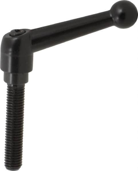 Threaded Stud Adjustable Clamping Handle: M10 x 1.50 Thread, 18 mm Hub Dia, Die Cast Zinc, Black MPN:K0116.2101X50
