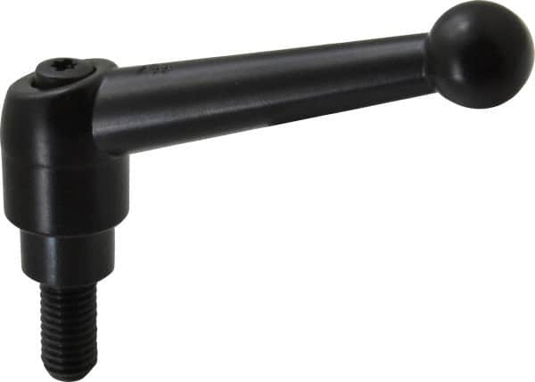 Threaded Stud Adjustable Clamping Handle: M10 x 1.50 Thread, 21 mm Hub Dia, Die Cast Zinc, Black MPN:K0116.3101X20