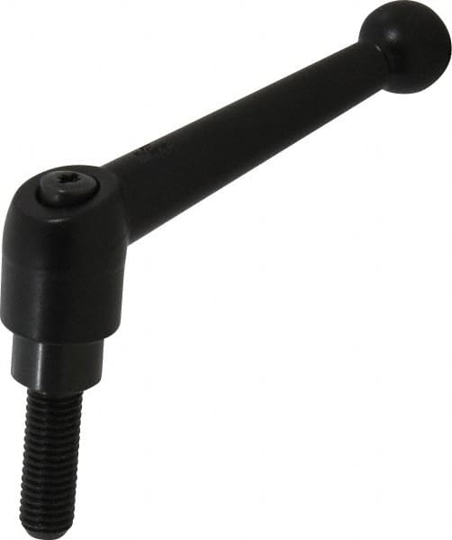 Threaded Stud Adjustable Clamping Handle: M10 x 1.50 Thread, 21 mm Hub Dia, Die Cast Zinc, Black MPN:K0116.3101X30