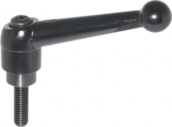 Threaded Stud Adjustable Clamping Handle: 3/8-16 Thread, 0.98