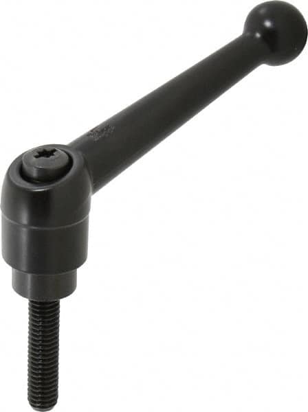 Threaded Stud Adjustable Clamping Handle: 3/8-16 Thread, 0.98