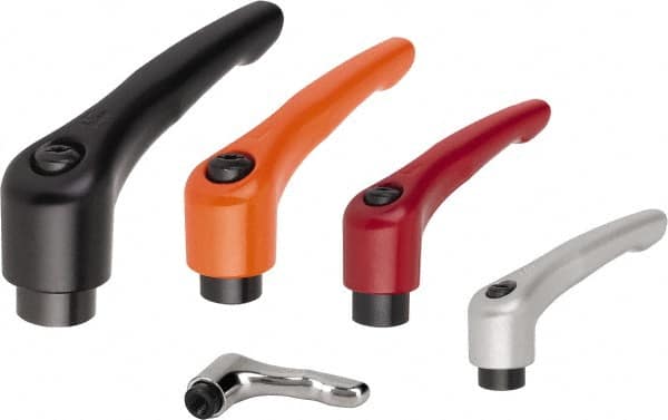 Threaded Hole Adjustable Clamping Handle: #8-32 Thread, Zinc, Orange MPN:K0122.0AE2