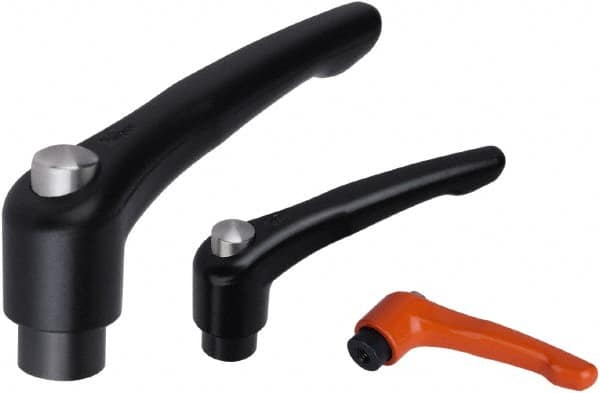 Threaded Hole Adjustable Clamping Handle: 5/16-18 Thread, Zinc, Orange MPN:K0122.92A32