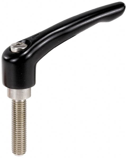 Threaded Stud Adjustable Clamping Handle: 3/8-16 Thread, 0.73