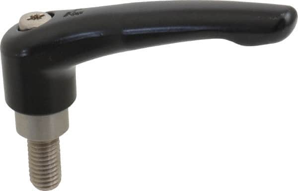 Metric Threaded Stud Adjustable Clamping Handle: M10 x 1.50 Thread, 21 mm Hub Dia, Zinc Die Cast with Stainless Steel Components MPN:K0123.3101X20