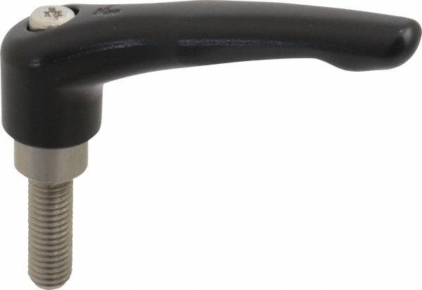 Metric Threaded Stud Adjustable Clamping Handle: M10 x 1.50 Thread, 21 mm Hub Dia, Zinc Die Cast with Stainless Steel Components MPN:K0123.3101X30
