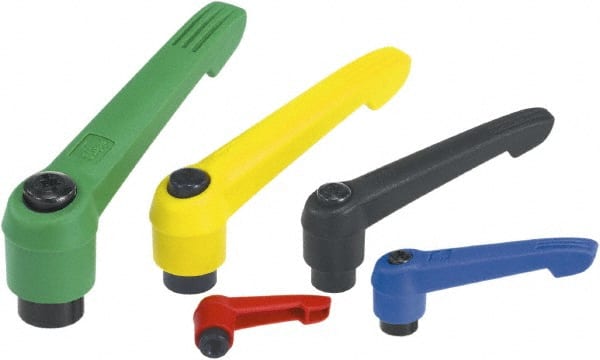 Threaded Hole Adjustable Clamping Handle: M4 Thread, Fiberglass Reinforced Plastic, Orange MPN:K0269.1042