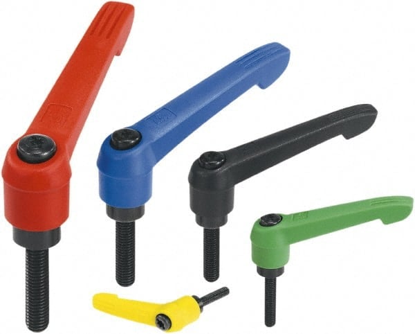 Threaded Stud Adjustable Clamping Handle: 5/8-11 Thread, Fiberglass Reinforced Plastic, Gray MPN:K0269.5A61X80