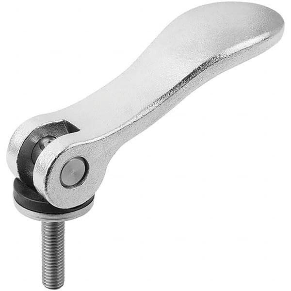 Threaded Stud Adjustable Clamping Handle: M8 Thread, Stainless Steel, Metallic MPN:K0645.2512008X40