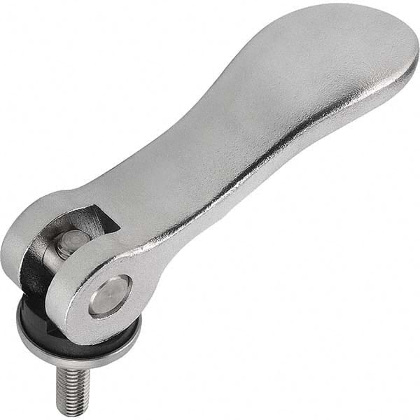 Threaded Stud Adjustable Clamping Handle: 3/8-16 Thread, Stainless Steel, Metallic MPN:K0645.25120A4X40