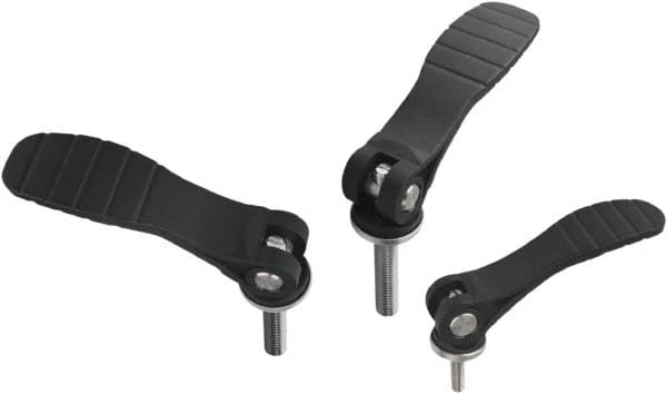 Threaded Stud Adjustable Clamping Handle: M6 Thread, Fiberglass Reinforced Plastic, Black MPN:K0648.152110630