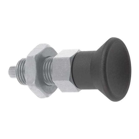 Indexing Plunger D1= M10X1, D=5, Style B, Non-Lockout w Locknut, Stainless Steel Not Hardened MPN:K0338.12105