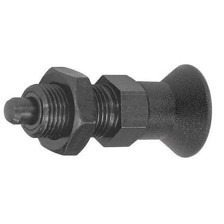 Indexing Plunger D1= M12X1, 5, D=6, Style B, Non-Lockout w Locknut, Steel Hardened, Knob Plastic MPN:K0338.2206