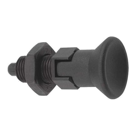 Indexing Plunger D1= 1/4-28, D=3, Style D, Lockout Type w Locknut, Steel Hardened, Knob Plastic MPN:K0338.4903AJ