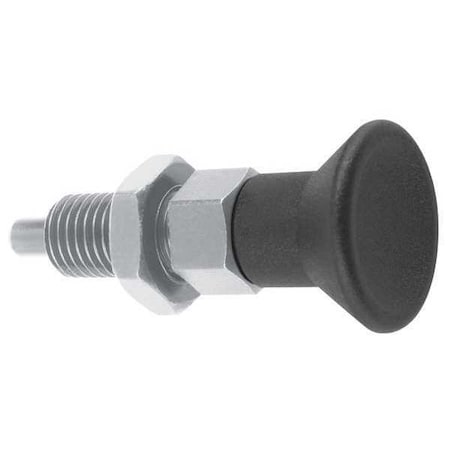 Indexing Plunger, Size: 0, D1= 5/16-24, D=4, Style B, Non-Lockout W. Locknut, SS, Pin Hardened MPN:K0630.202004AK