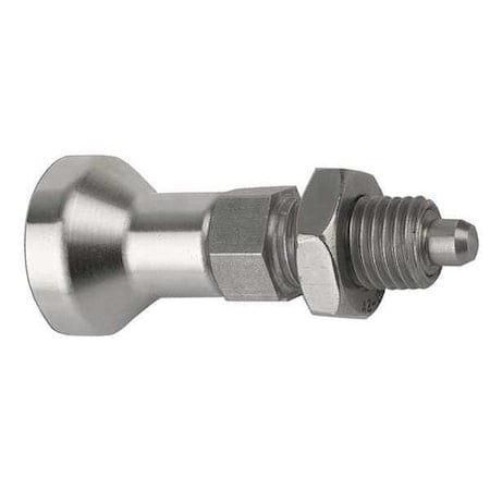 Indexing Plunger, All SS, Size: 2 D1= M12X1, 5, D=6, Style B Non-Lockout W Locknut, Pin Not Hard MPN:K0632.112206