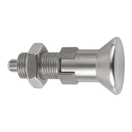 Indexing Plunger, All SS, Size: 1 D1= M10X1, D=5, Style D Lockout Type W Locknut, Pin Not Hard MPN:K0632.114105