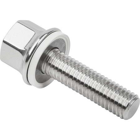 A4, M16 Hex Head Cap Screw, Hygienic Polished Stainless Steel, 35 mm L MPN:K1595.162X35