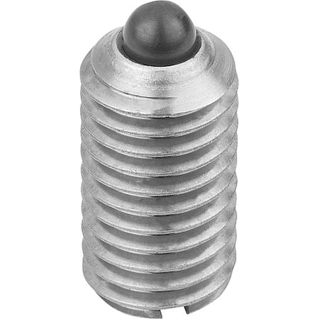 Spring Plunger Standard Spring Force D=M04 L=9, Stainless Steel, Comp: Pin Stainless Steel MPN:K0314.04