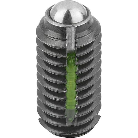 Spring Plunger Standard Spring Force, Long-Lok D=M08 L=16, Steel, Comp: Ball Steel MPN:K0321.08