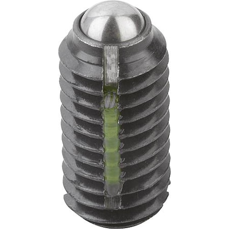 Spring Plunger Intensified Spring Force, Long-Lok D=M05 L=12, Steel, Comp: Ball Steel MPN:K0321.205
