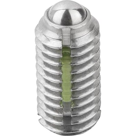 Spring Plunger Heavy Spring Force, Long-Lok D=M08 L=16, Stainless Steel, Ball Stainless Steel MPN:K0322.208