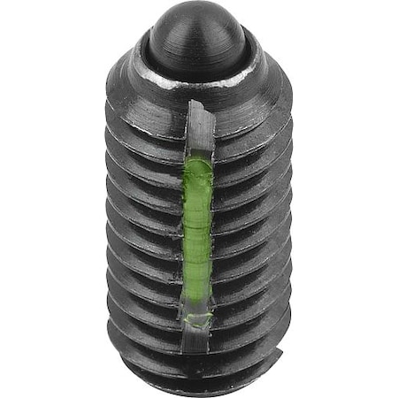 Spring Plunger Standard Spring Force, Long-Lok D=M04 L=9, Steel, Comp: Pin Steel MPN:K0323.04