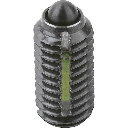 Spring Plunger Light Spring Force, Long-Lok D=8-32 L=9, Steel, Comp: Pin Steel MPN:K0323.1AE