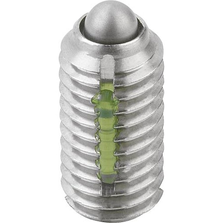 Spring Plunger Light Spring Force, Long-Lok D=10-32 L=12, Body & Pin Stainless Steel MPN:K0324.1A1