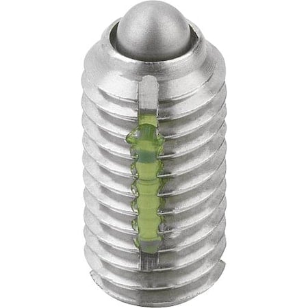 Spring Plunger Light Spring Force, Long-Lok D=1/4-28 L=14, Body & Pin Stainless Steel MPN:K0324.1AJ