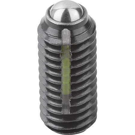 Spring Plunger Intensified Spring Force, Long-Lok D=M05 L=14, Steel, Comp: Ball Steel MPN:K0325.205