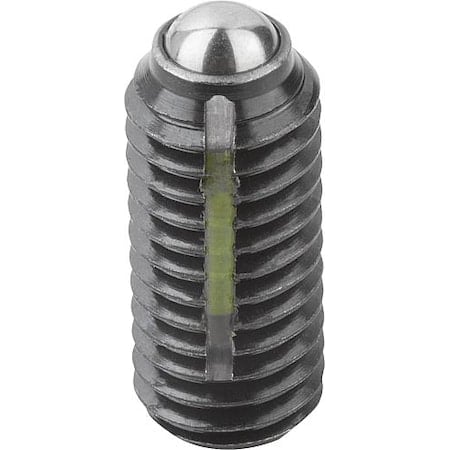 Spring Plunger Intensified Spring Force, Long-Lok D=M16 L=33, Steel, Comp: Ball Steel MPN:K0325.216