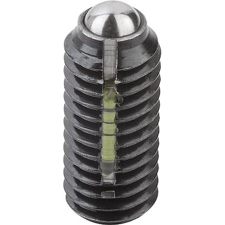 Spring Plunger Standard Spring Force, Long-Lok D=5/8-11 L=33, Steel, Comp: Ball Steel MPN:K0325.A6