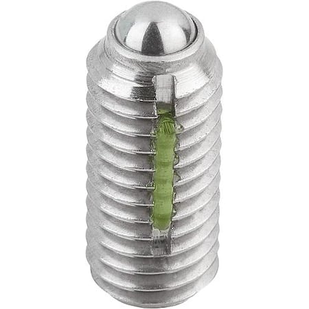 Spring Plunger Standard Spring Force, Long-Lok D=M06 L=15, Body & Ball Stainless Steel MPN:K0326.06
