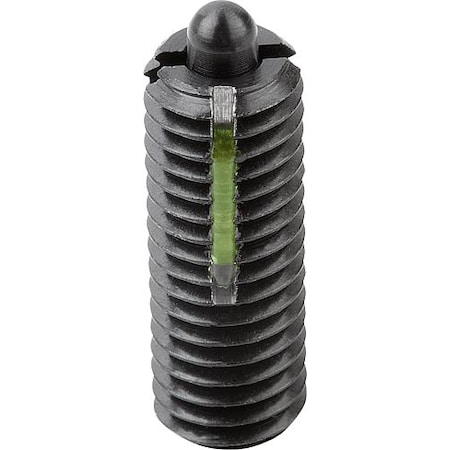 Spring Plunger Intensified Spring Force, Long-Lok D=M08 L=22, Steel, Comp: Pin Steel MPN:K0327.208