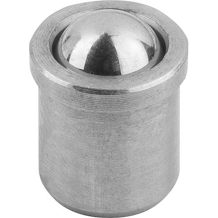 Spring Plunger, Push Fit, D=6 L=7, Stainless Steel, Ball: Stainless Steel MPN:K0333.06