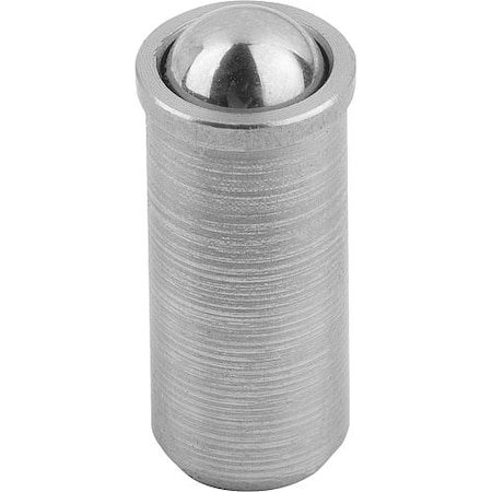Spring Plunger, Push Fit, D=5 L=12, Stainless Steel, Long Version, Ball: Stainless Steel MPN:K0333.105