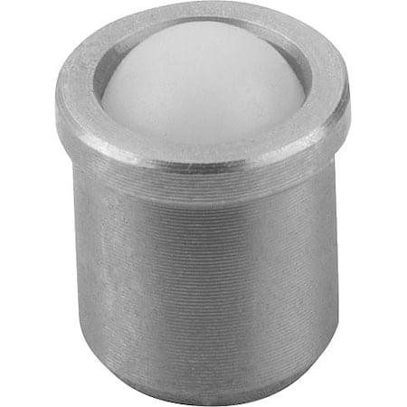 Spring Plunger, Push Fit, D=12 L=16, Stainless Steel, Ball: POM Plastic MPN:K0333.312