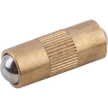 Spring Plunger, Double Sided, D=8 L=20, Brass, Comp: Ball Stainless Steel MPN:K0337.08