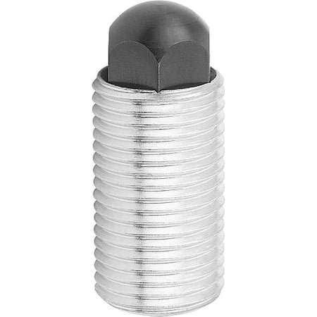 Push-Pull Plunger, Heavy Spring Force, With Rotation Lock, D=M16X1, 5 L=28, Form: H, Round End MPN:K0977.2216
