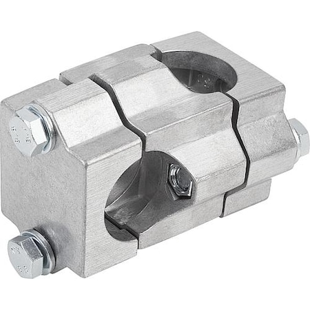 Tube Clamp 4-Way Flat Aluminum, Square, Comp: Steel, A=1.5