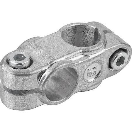 Tube Clamp 4-Way Flat Aluminum, Comp: Steel, A=2
