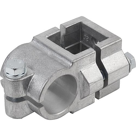Tube Clamp 4-Way Flat Aluminum, For Round And Square Tubes, Comp: Steel, A=1